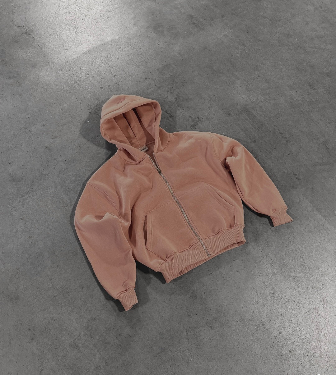 Dusty pink zip hoodie