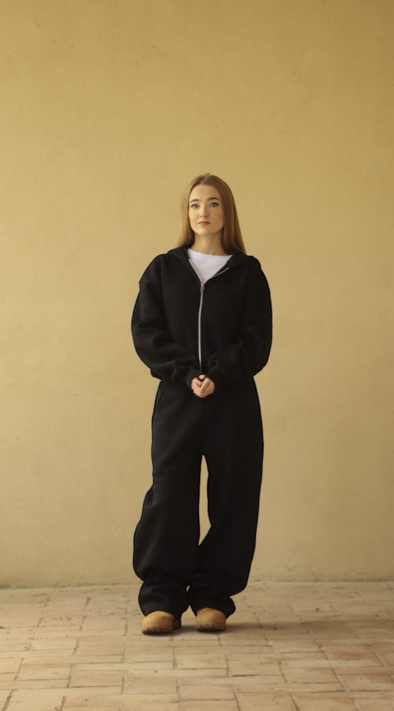Black zip hoodie