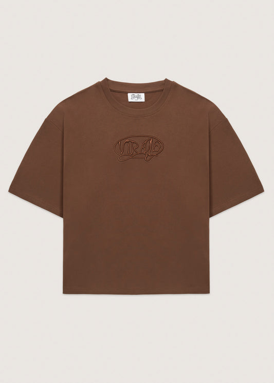 NOBODY CARES TEE BROWN