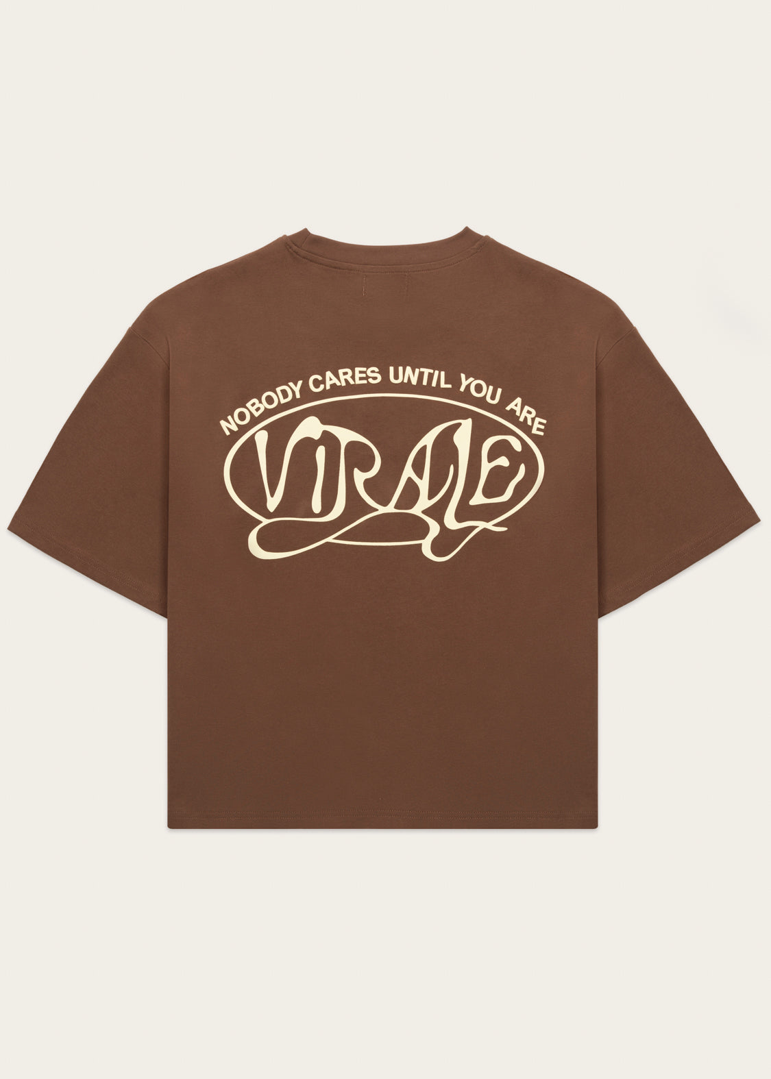 NOBODY CARES TEE BROWN
