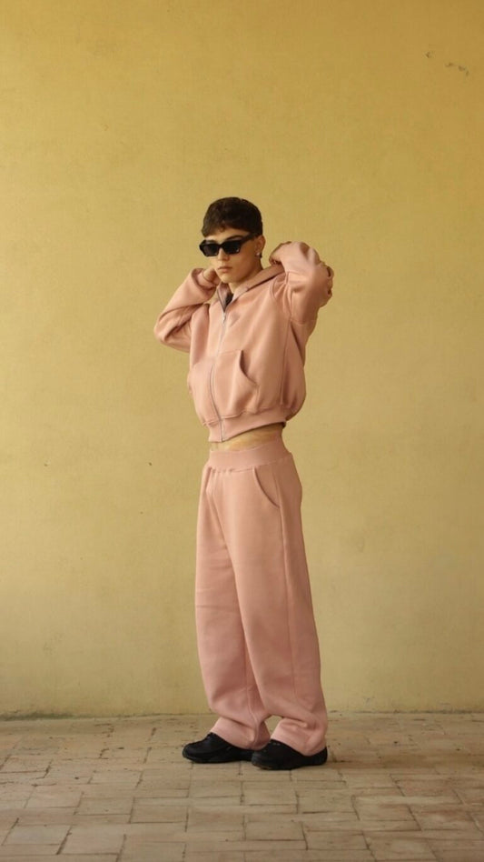 Dusty pink zip hoodie