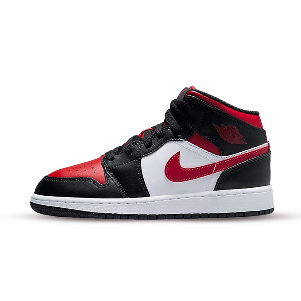 Air Jordan 1 Mid Black Fire Red (GS) - LACEOFF PARMA - 1