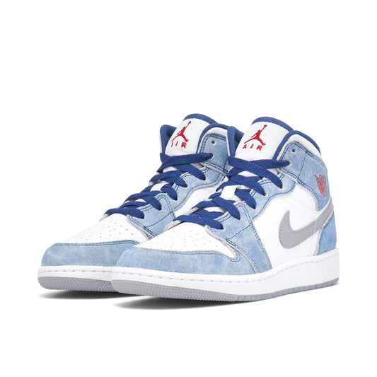Air Jordan 1 Mid French Blue Fire Red (GS) - LACEOFF PARMA - 0